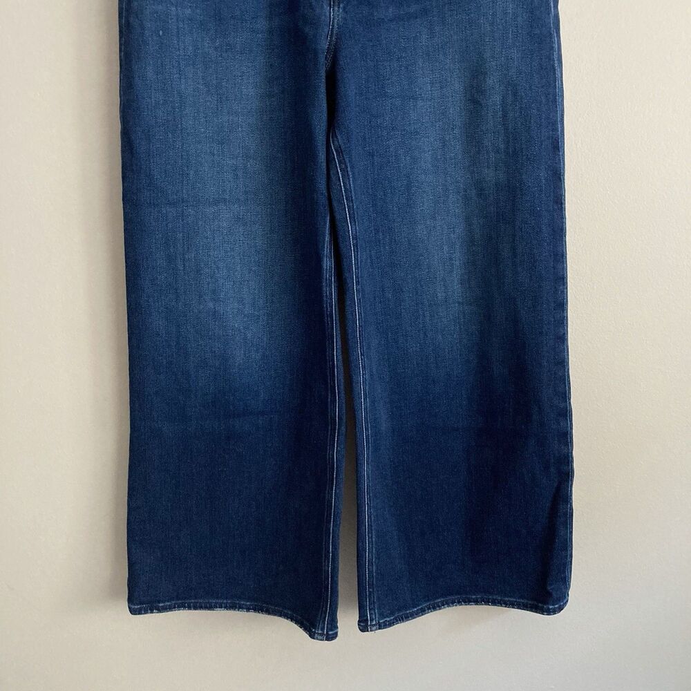 Paige Womens Size 31 Anessa High Rise Wide Leg Blue Jeans Medium Wash Stretch - Picture 5 of 10